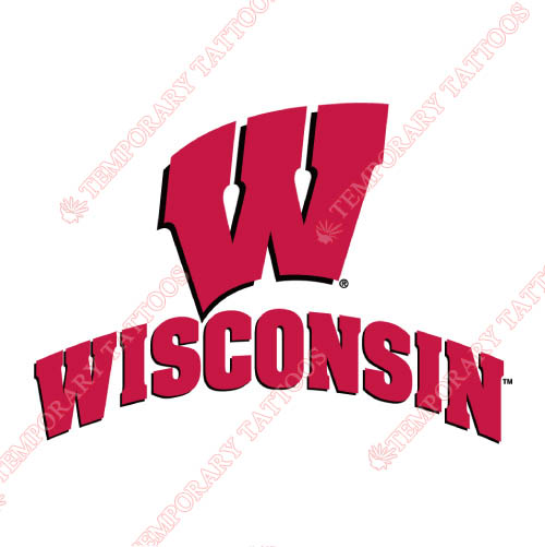Wisconsin Badgers Customize Temporary Tattoos Stickers NO.7024